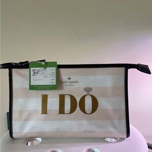 Kate Spade Gold and Cream 'I Do' Pouch (NEW!)